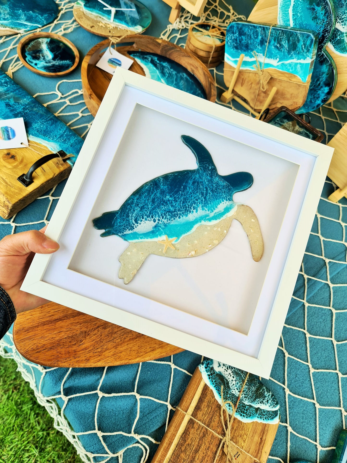 Ocean Turtle-shaped Wall Art (Made to Order)