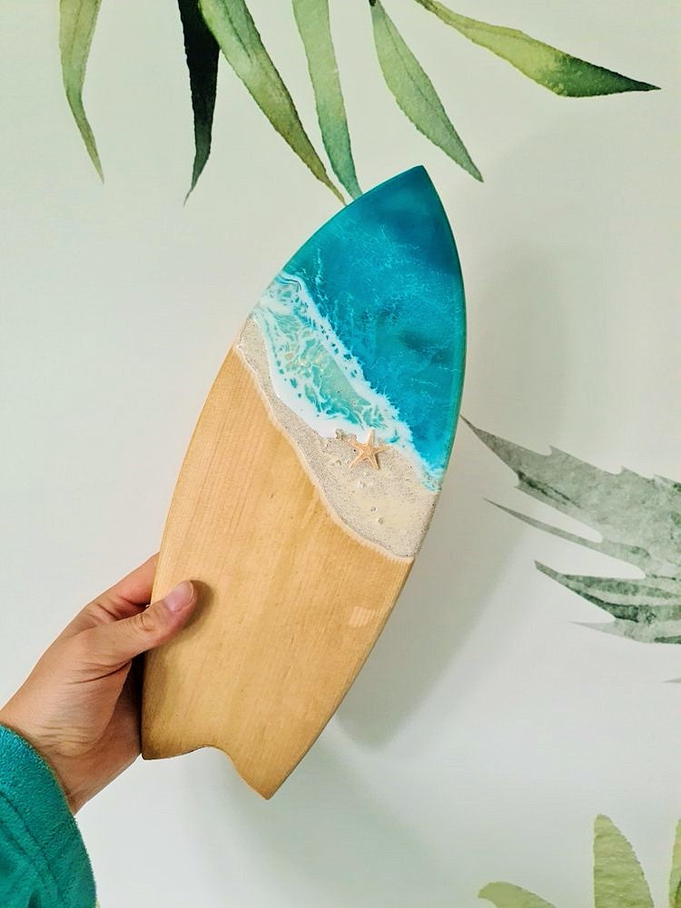 Surfboard Wall Art or Bottle Opener with beach (Made to Order)