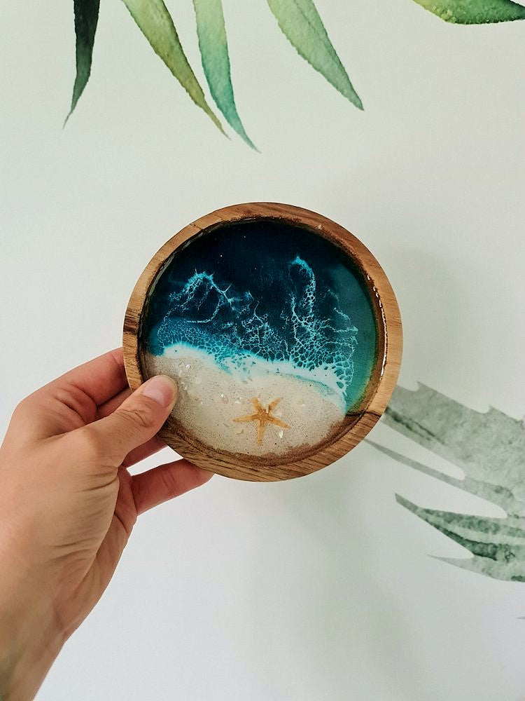 Ocean Round Trinket Dish or Coaster (Made to Order)