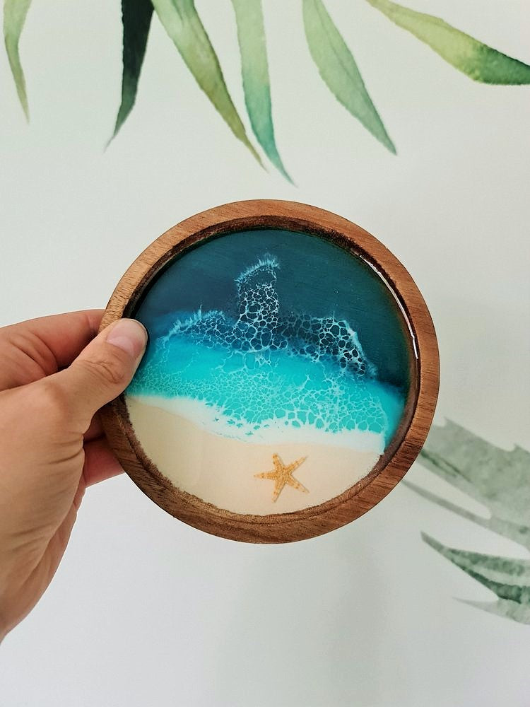 Ocean Round Trinket Dish or Coaster (Made to Order)