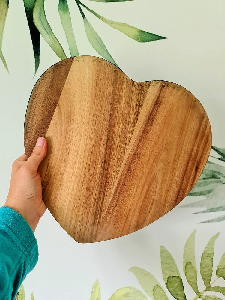 Ocean Heart-Shaped Acacia Serving Board (Made to Order)