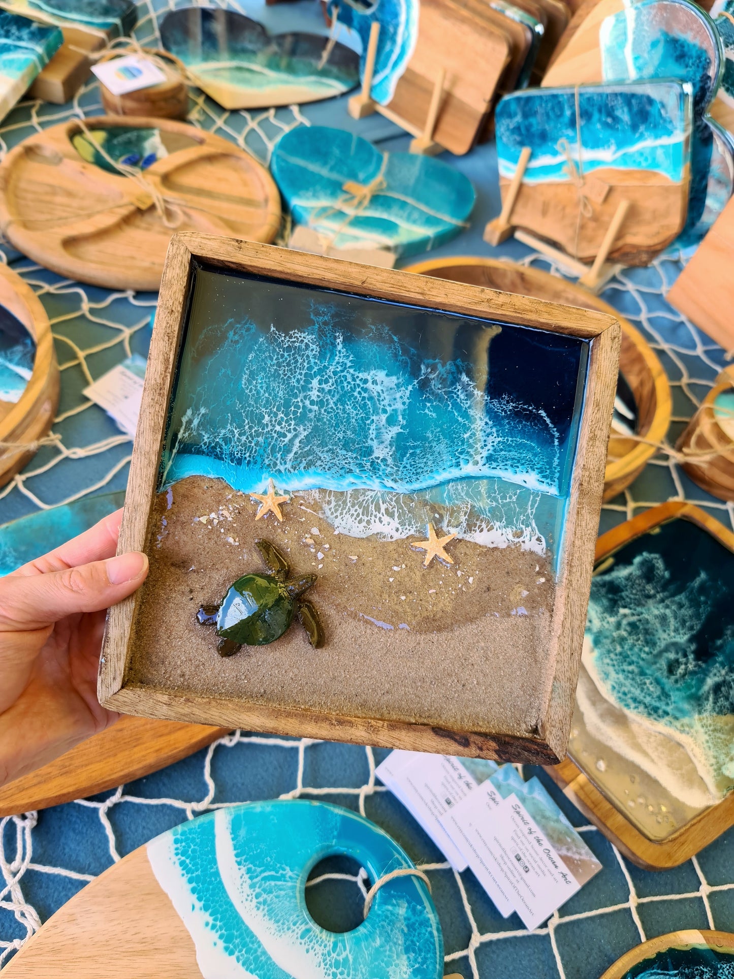 Ocean Square Trinket Tray or Wall Art (Made to Order)