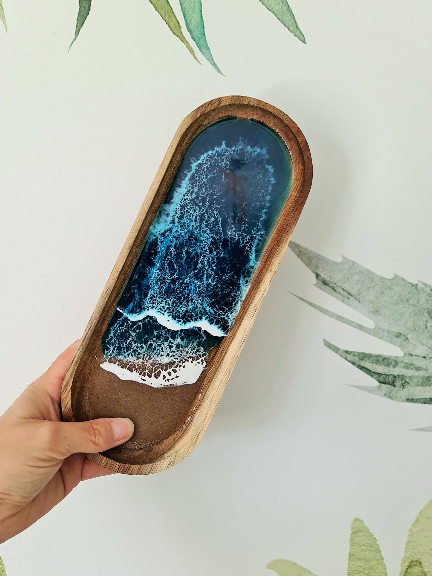 Ocean Small Oval Trinket Tray or Wall Art (Made to Order)