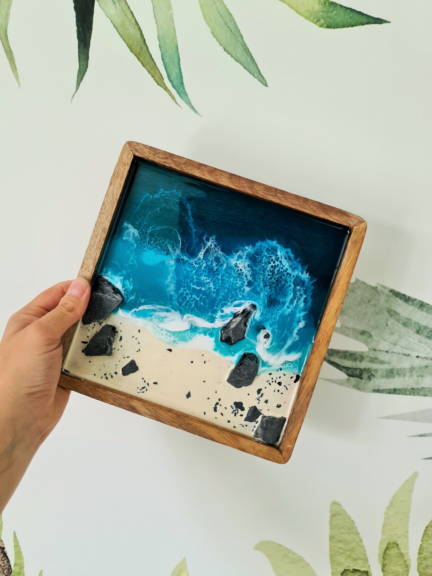 Ocean Square Trinket Tray or Wall Art (Made to Order)