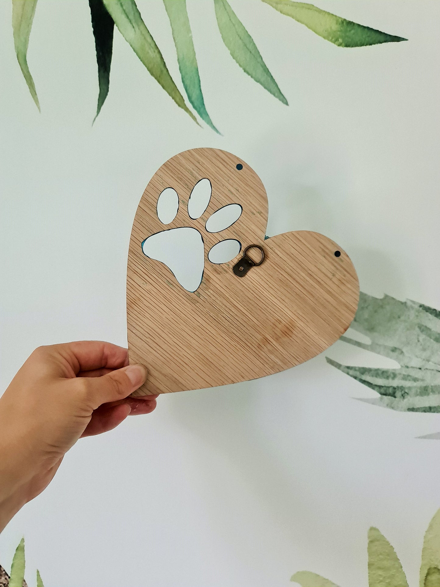 Ocean Heart-shaped with Paw Print Wall Art (Made to Order)