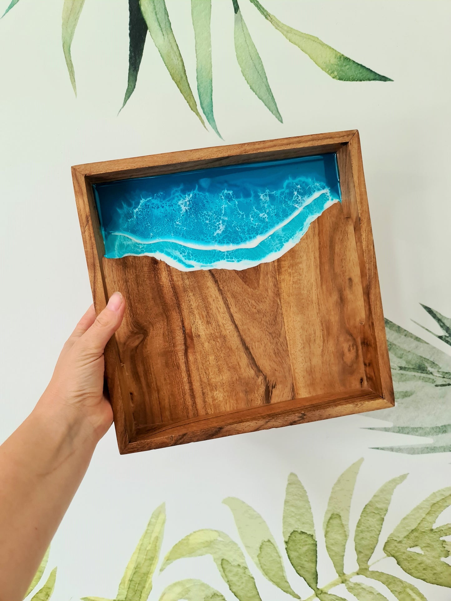 Ocean Square Serving Tray with Handles (Made to Order)