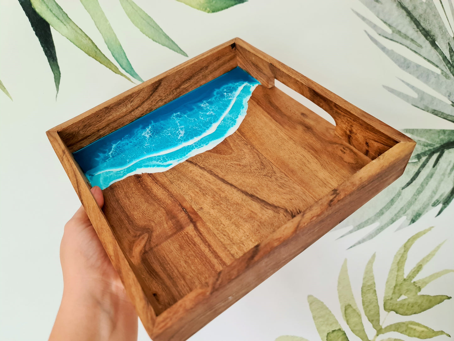 Ocean Square Serving Tray with Handles (Made to Order)