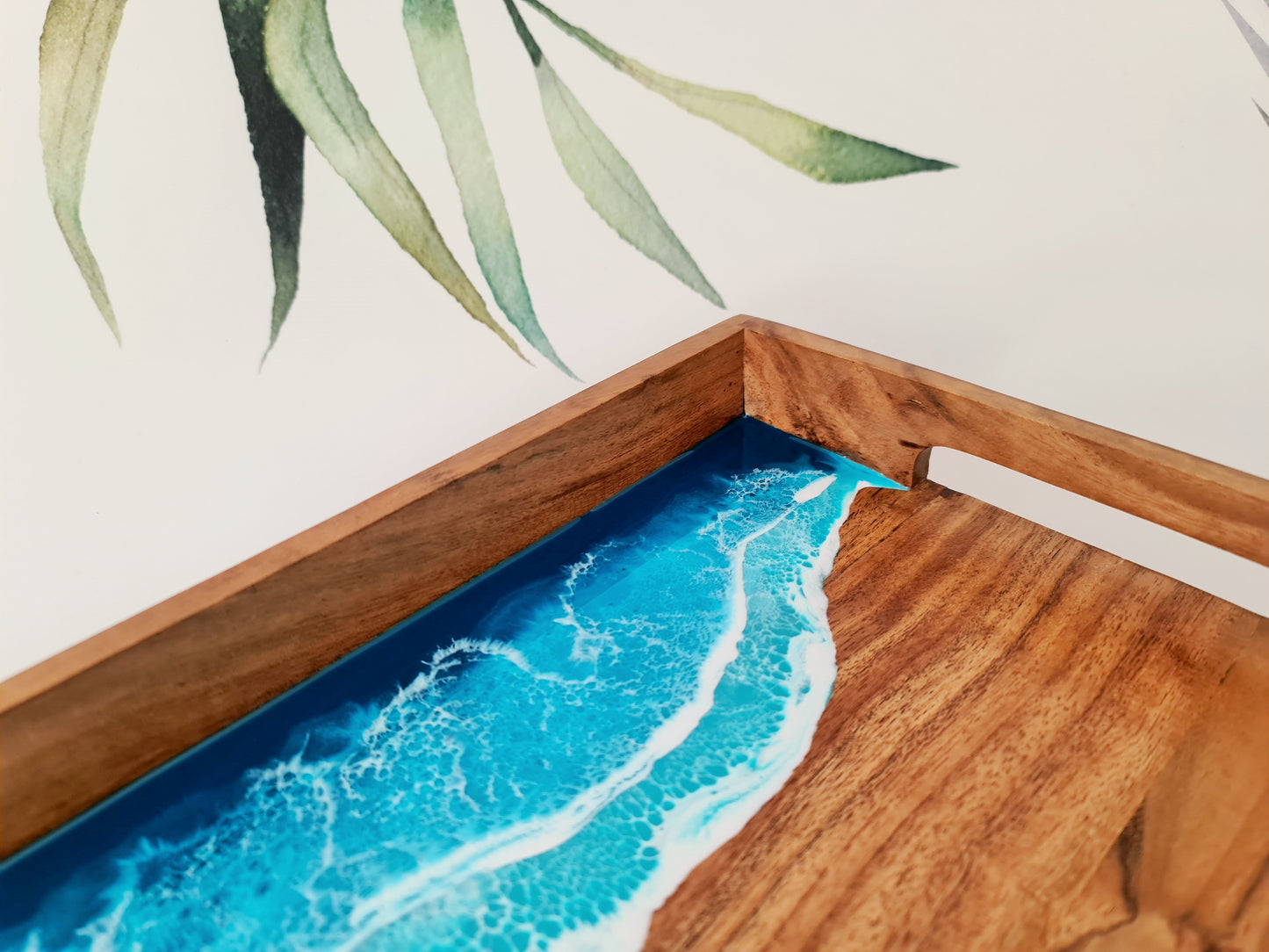 Ocean Rectangular Serving Tray with Handles (Made to Order)