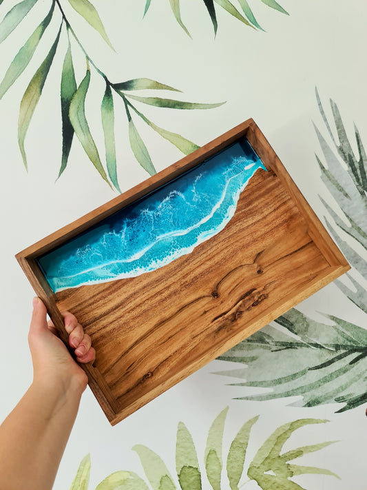 Ocean Rectangular Serving Tray with Handles (Made to Order)