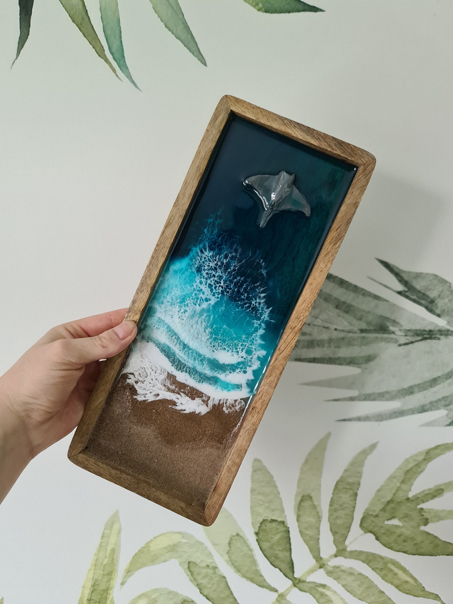 Ocean Rectangle Trinket Tray or Wall Art (Made to Order)