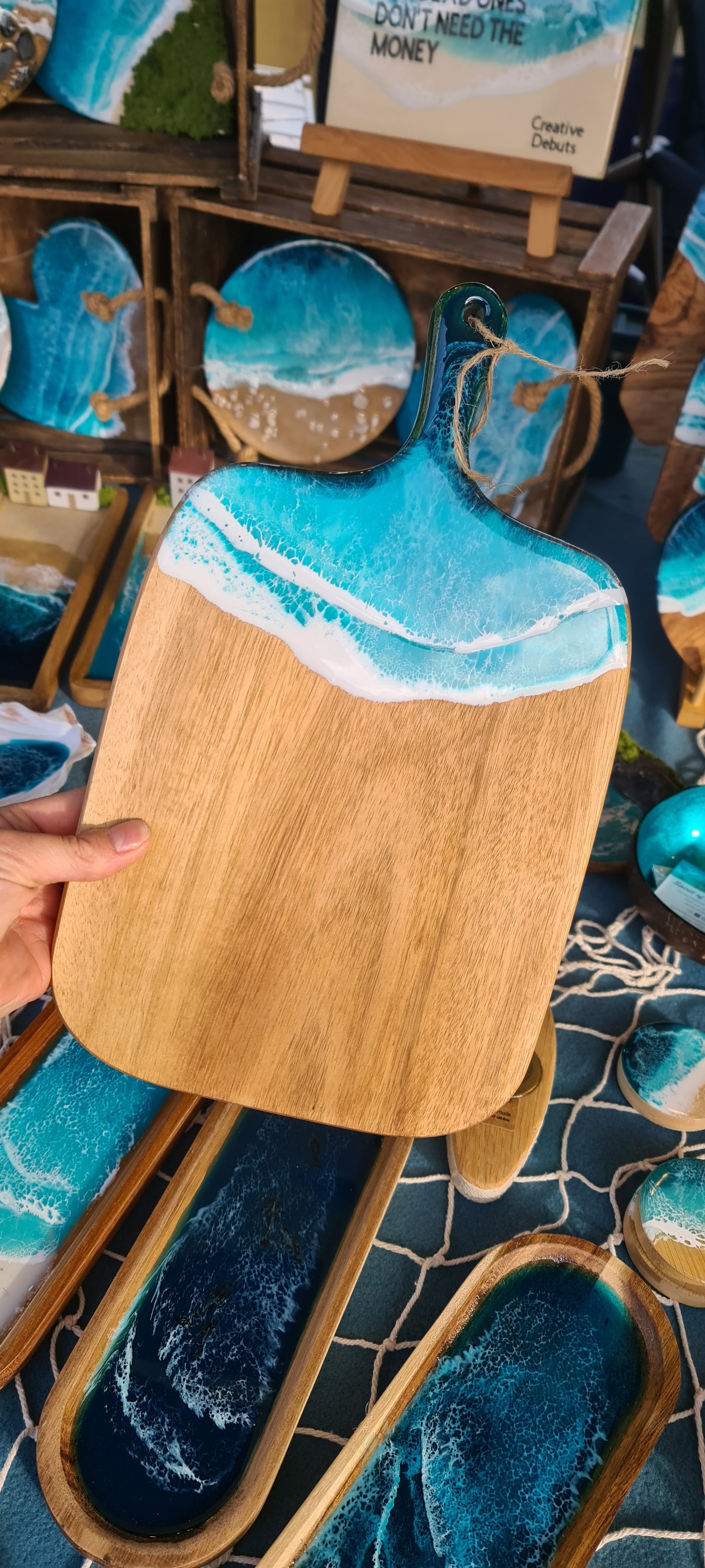 Ocean Medium Acacia Paddle Serving Board (Made to Order)