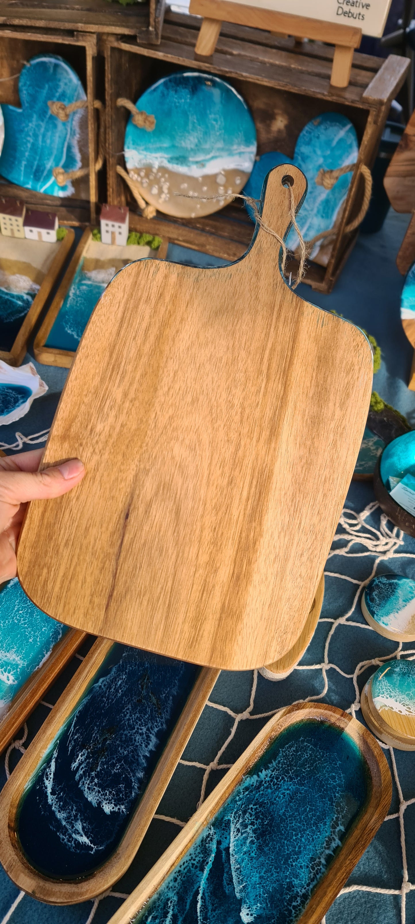 Ocean Medium Acacia Paddle Serving Board (Made to Order)