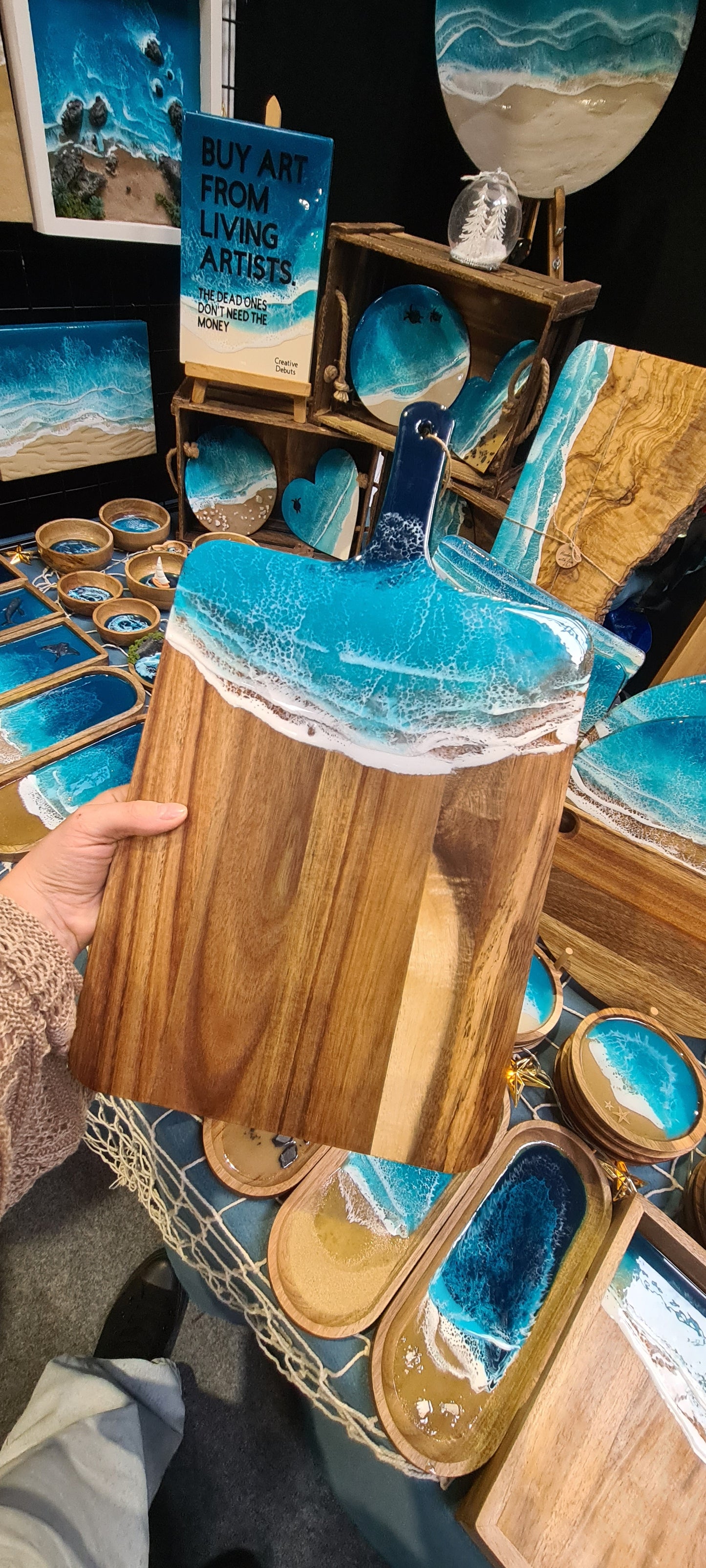 Ocean Large Acacia Paddle Serving Board (Made to Order)