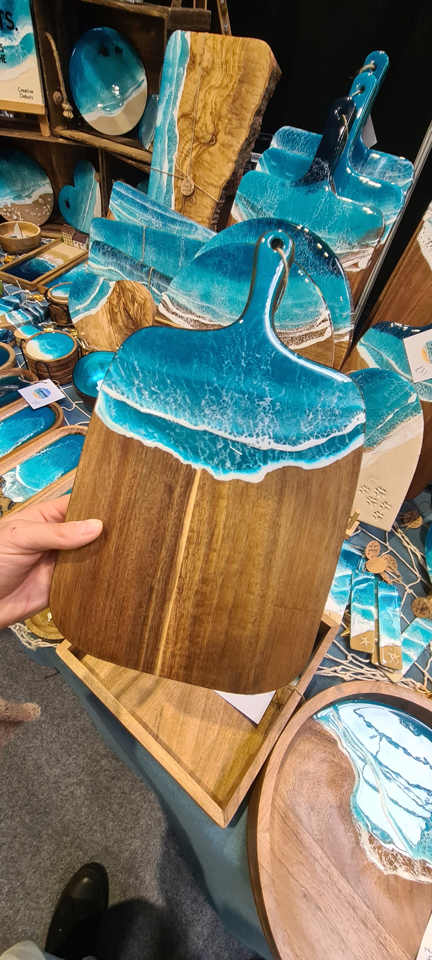 Ocean Medium Acacia Paddle Serving Board (Made to Order)