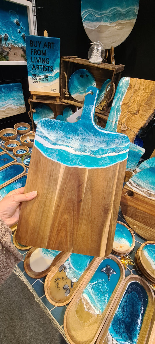 Ocean Large Acacia Paddle Serving Board (Made to Order)